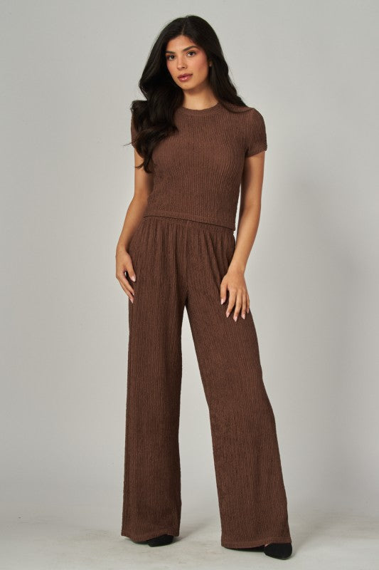 CRINKLED PANTS SET