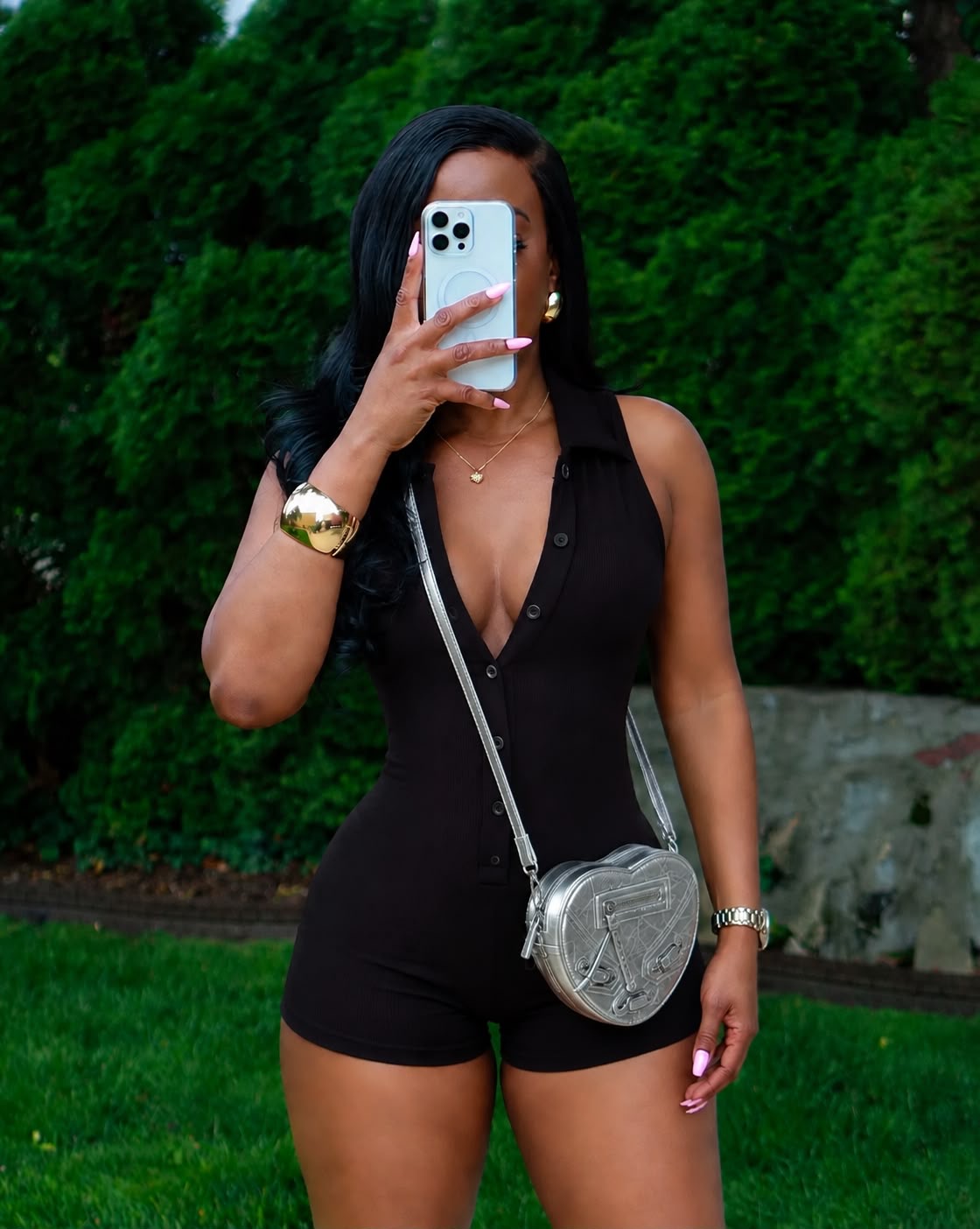 SLEEVELESS RIBBED BUTTON FRONT ROMPER
