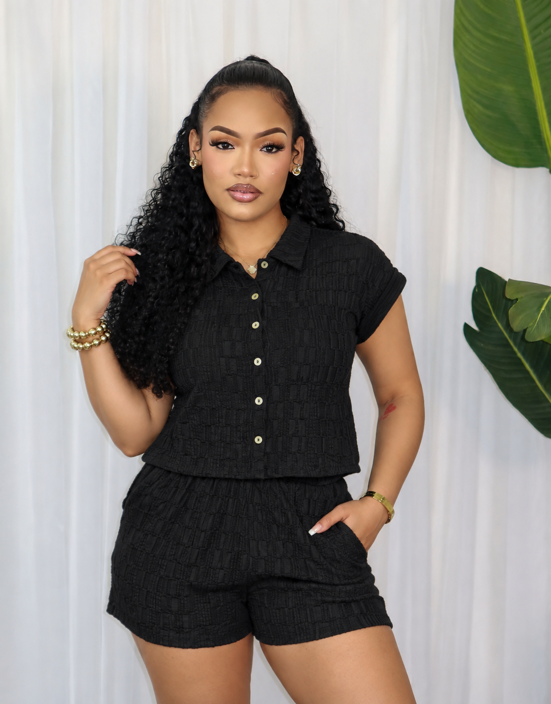 TEXTURED FRONT BUTTON SET