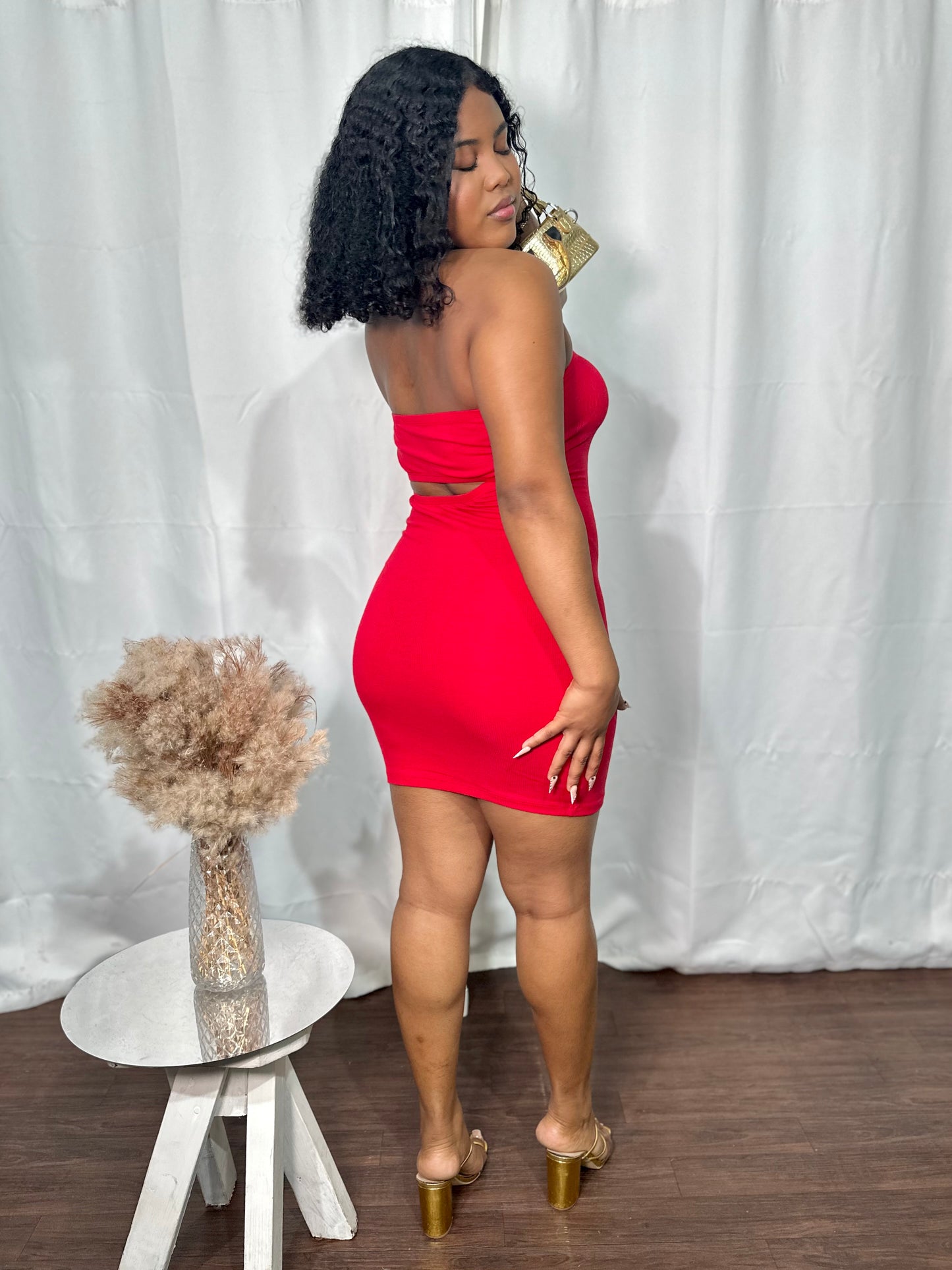 TUBE DRESS W CUTOUT BACK