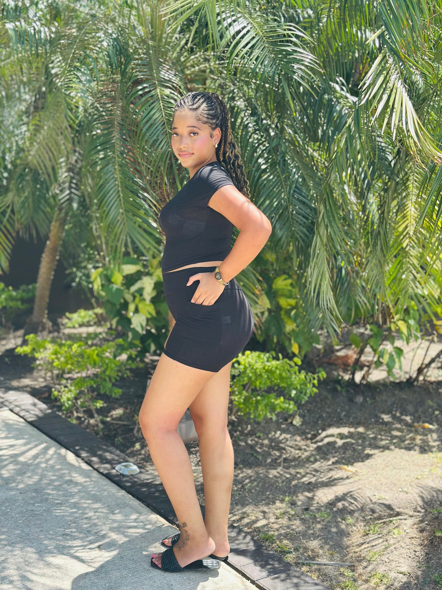POCKET BIKER SHORT SET