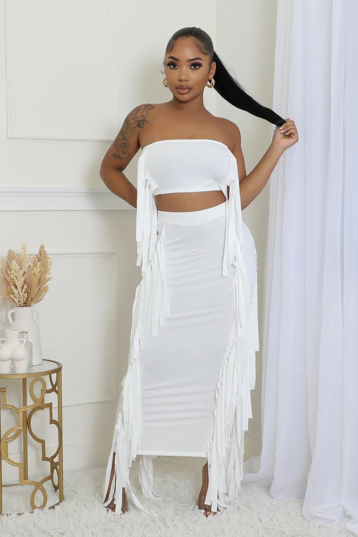 GET A CLUE FRILL SKIRT SET