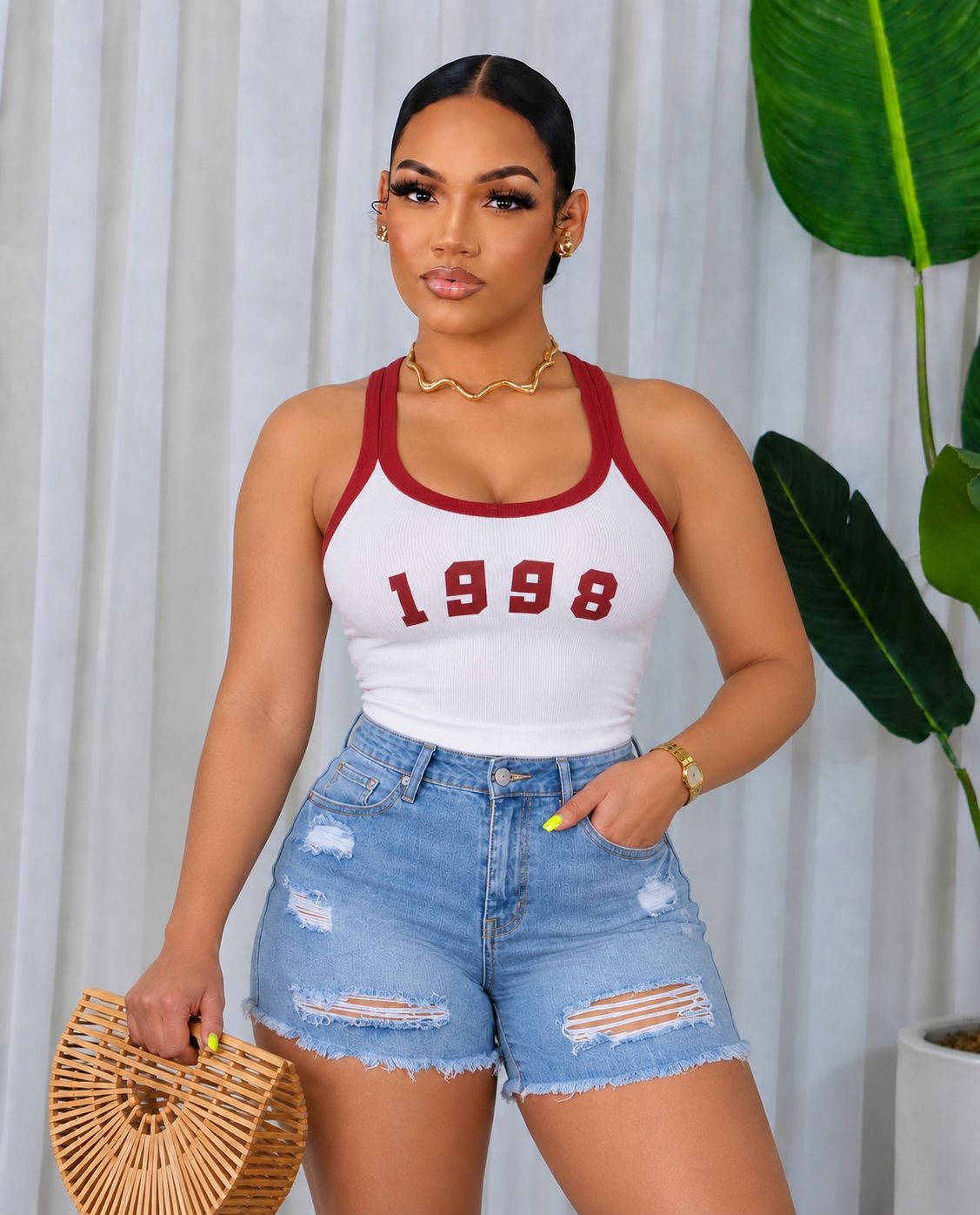 DISTRESSED RAW HEN DENIM SHORTS