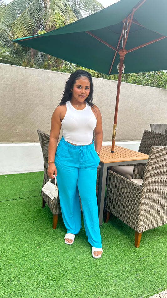 WIDE LEG PAPERBAG WAIST PANTS