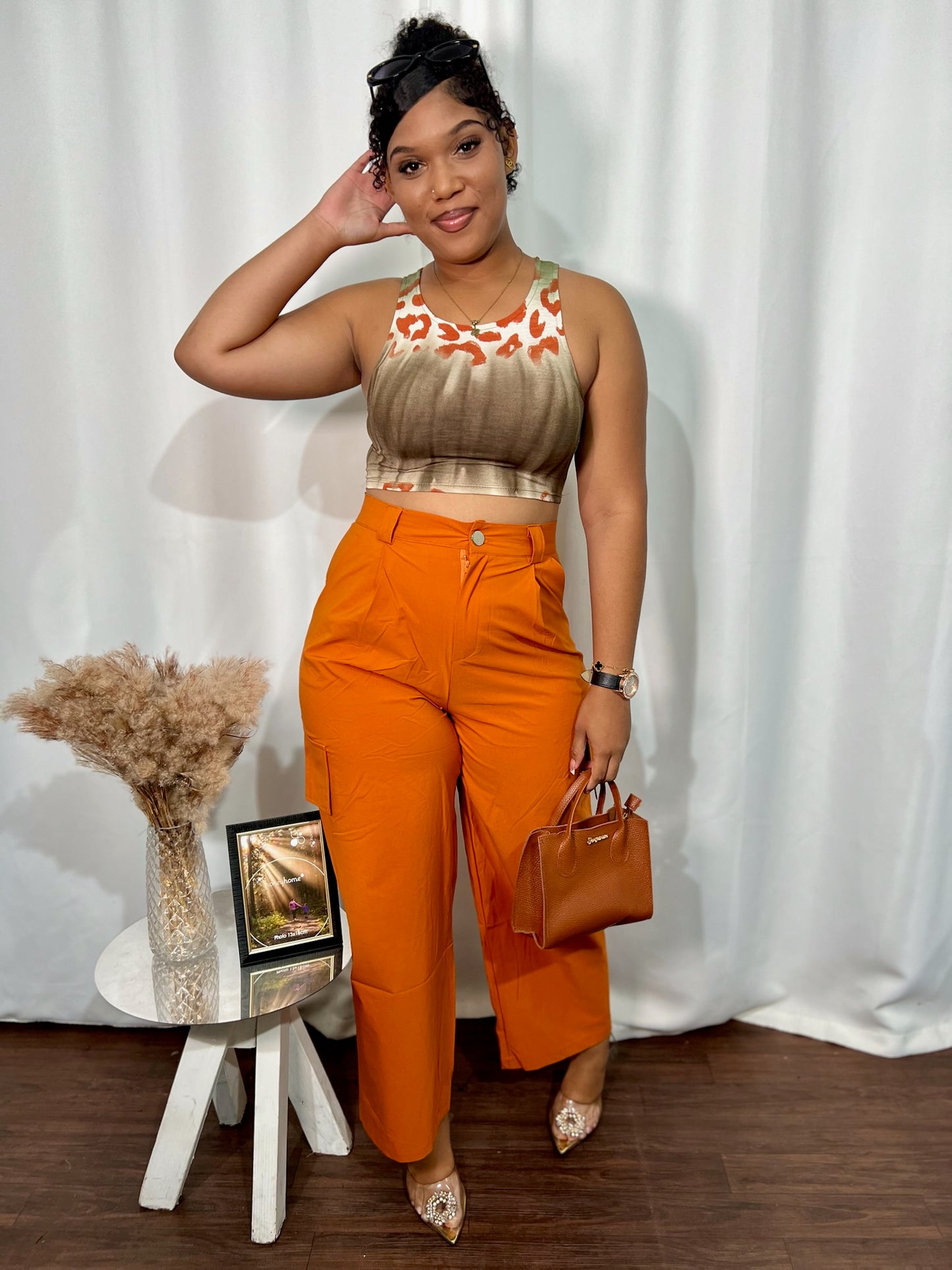 HIGH WAISTED WIDE LEG CARGO PANT