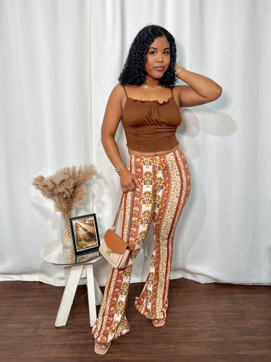 MARSALA PRINTED PALAZZO PANTS
