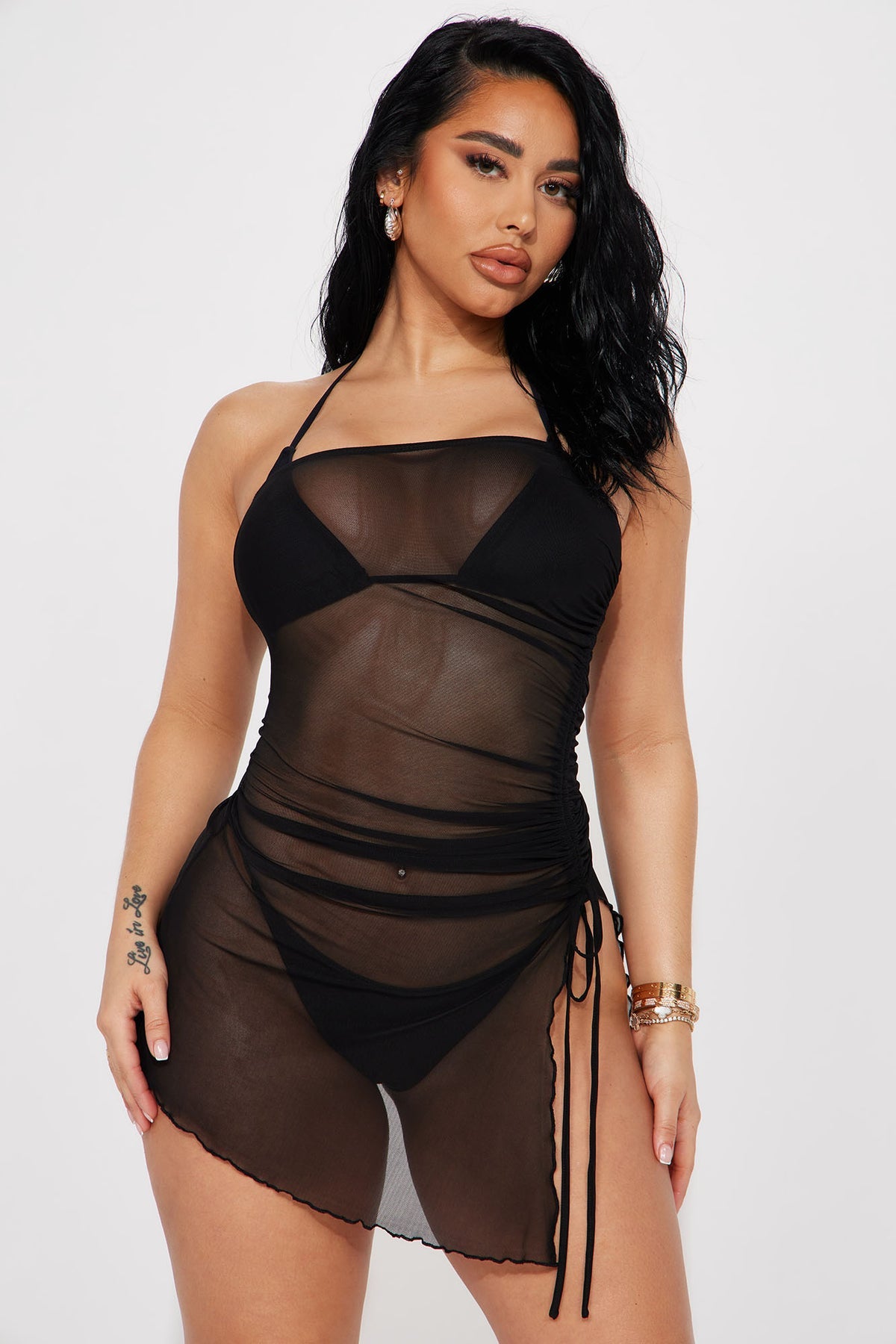 BARELY THERE MESH MINI DRESS