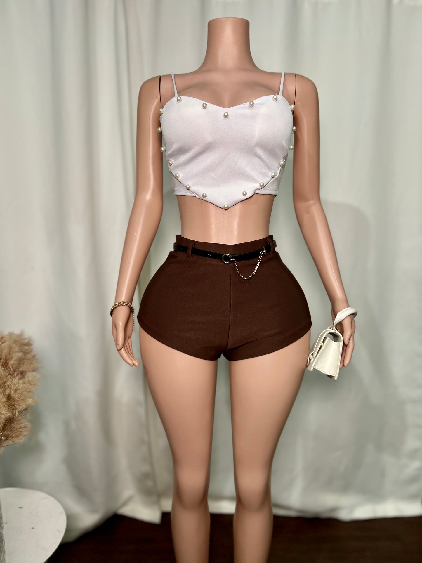 HEART PEARL BEADED TOP