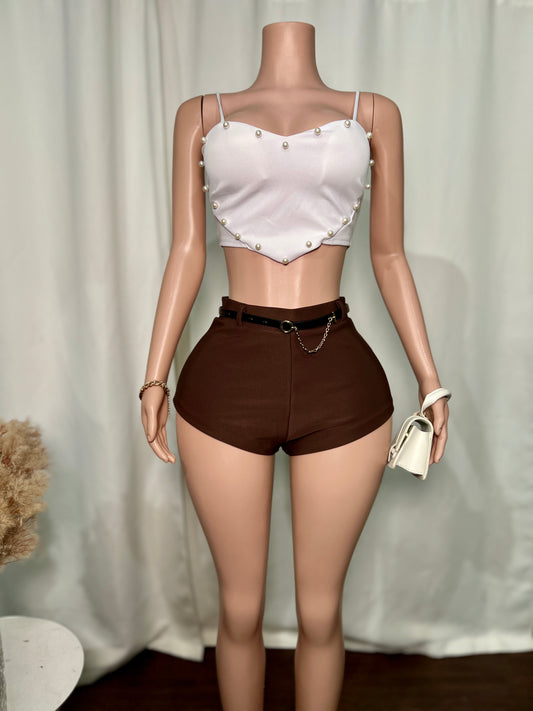 HEART PEARL BEADED TOP