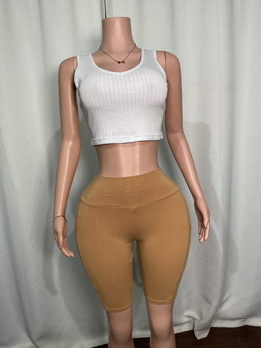 POCKET HIGH WAISTED BIKER SHORTS