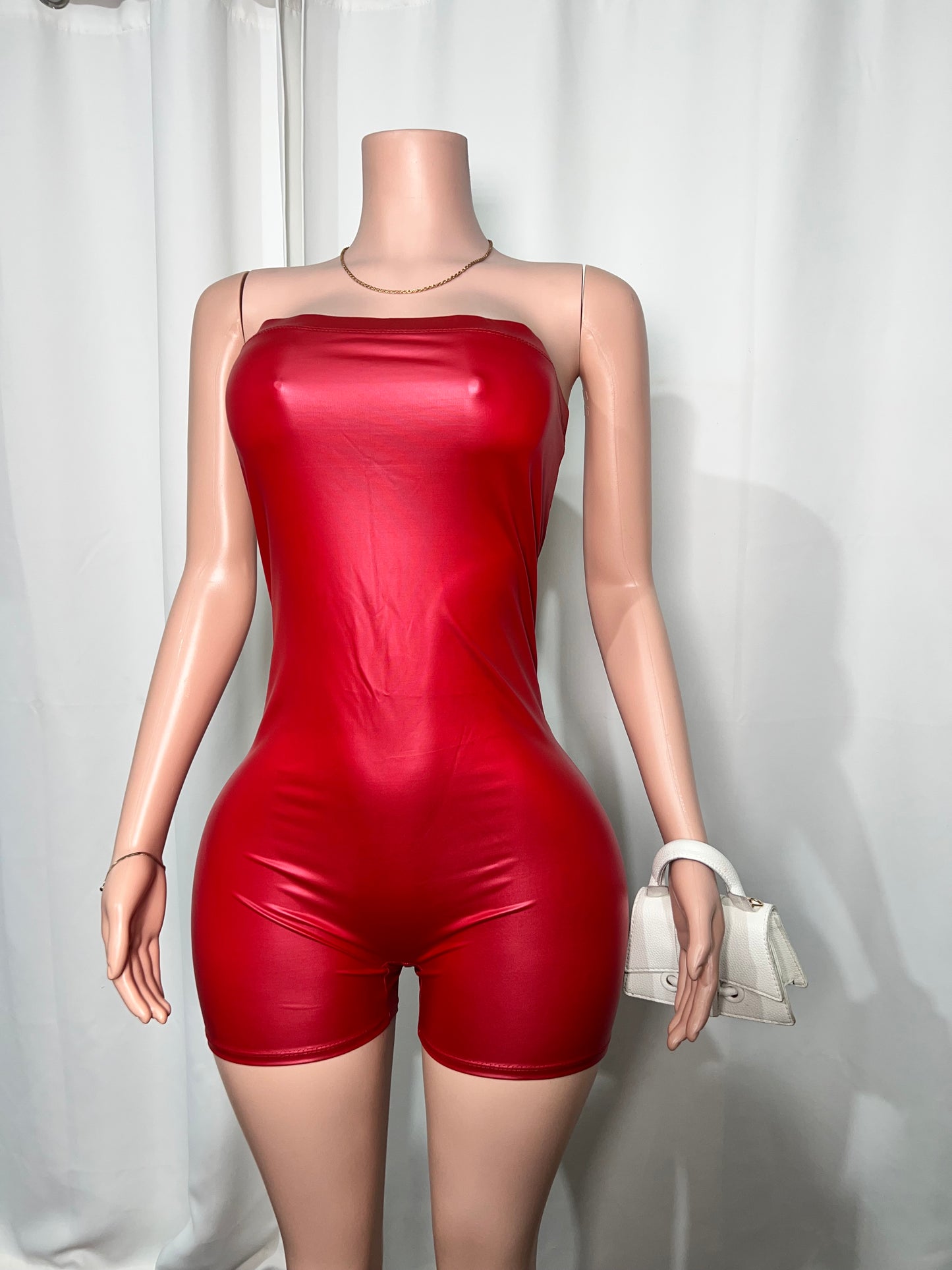HER TUBE LEATHER ROMPER