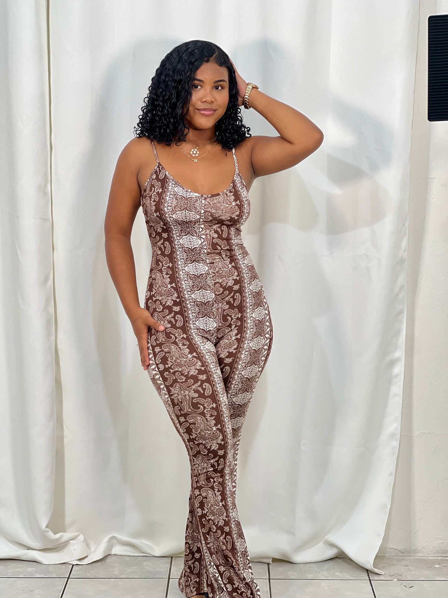 PAISLEY PARADISE FLARE JUMPSUIT