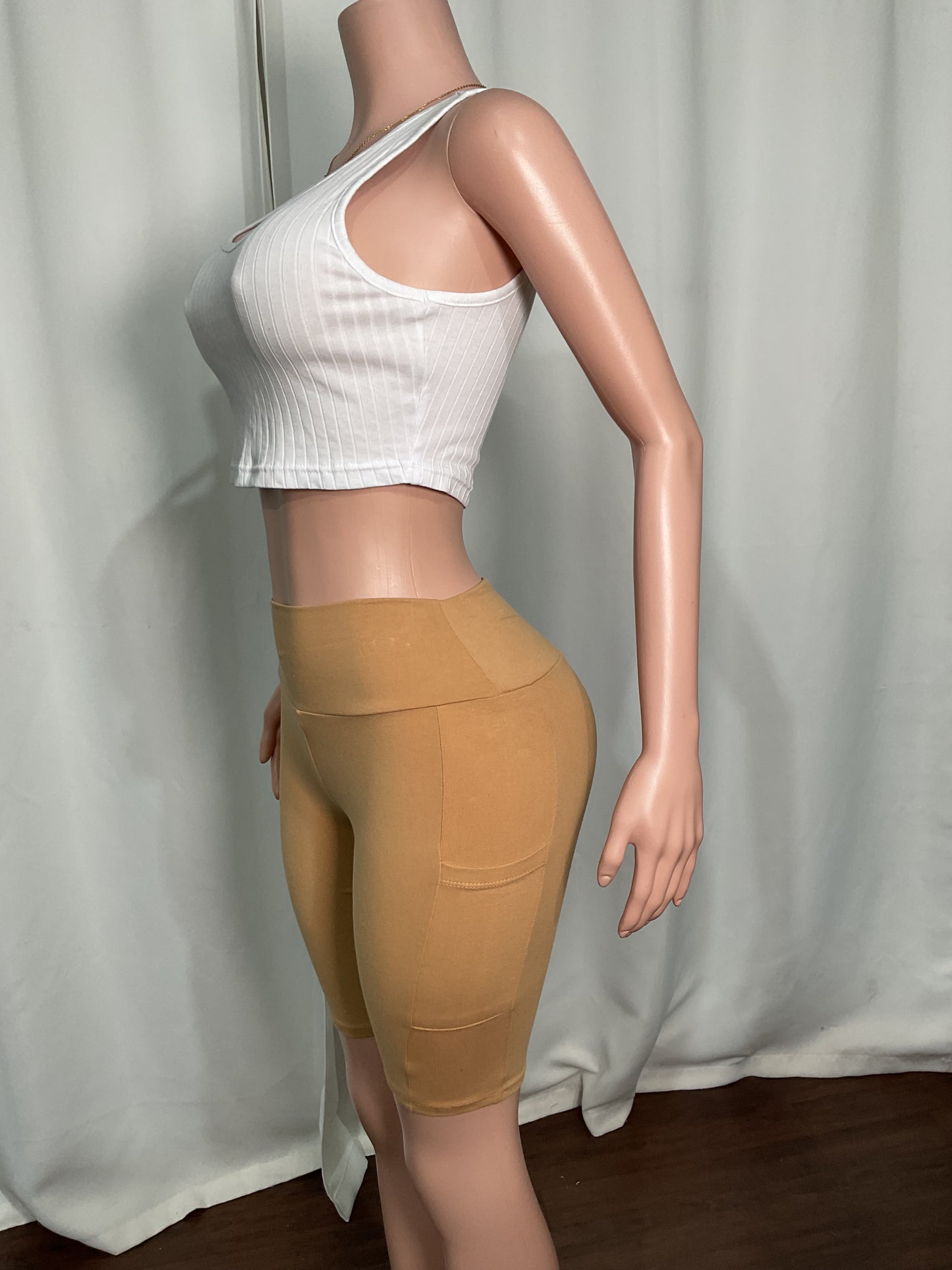 POCKET HIGH WAISTED BIKER SHORTS