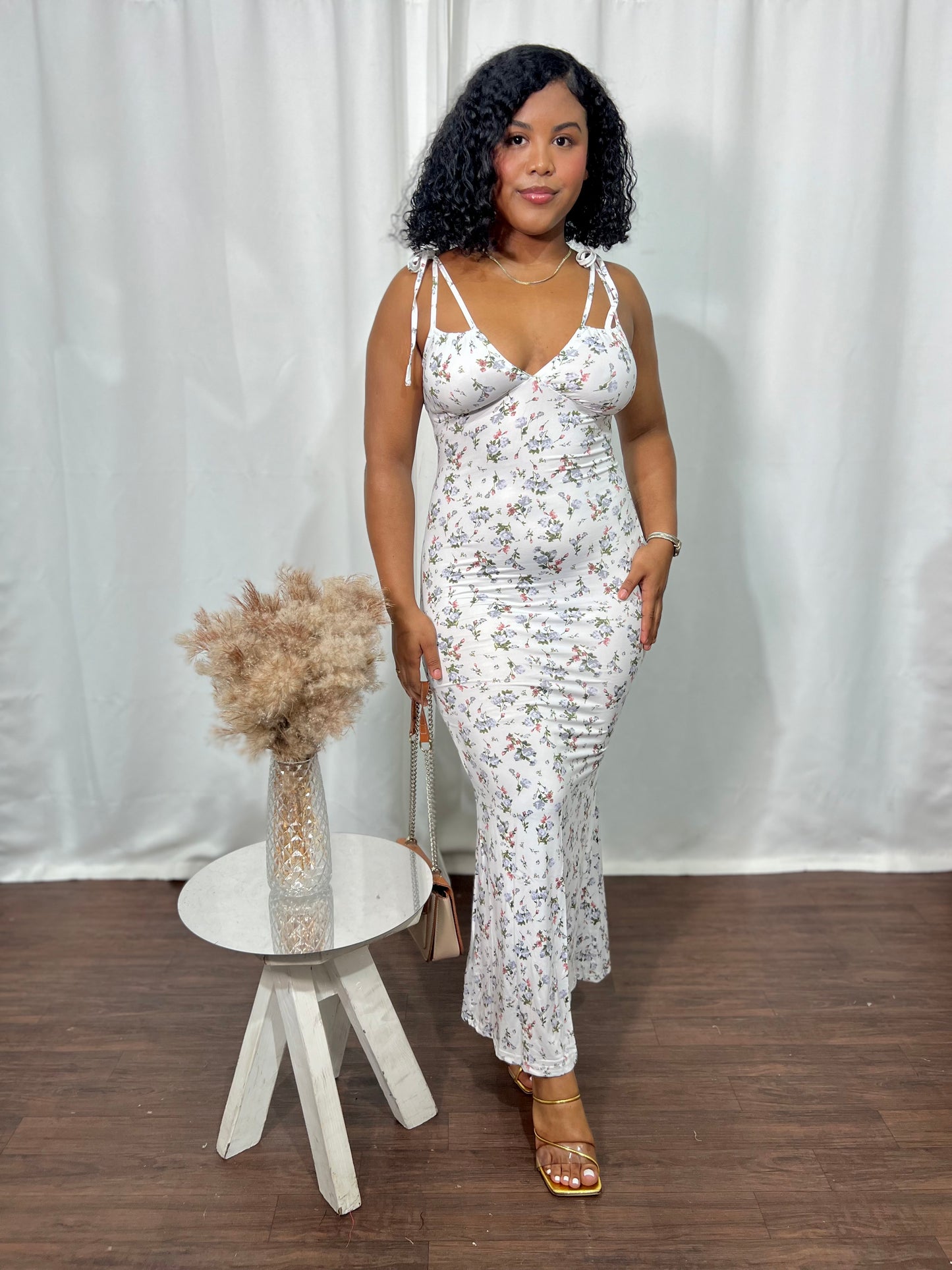 PRINCESSA TIE FRONT MAXI DRESS