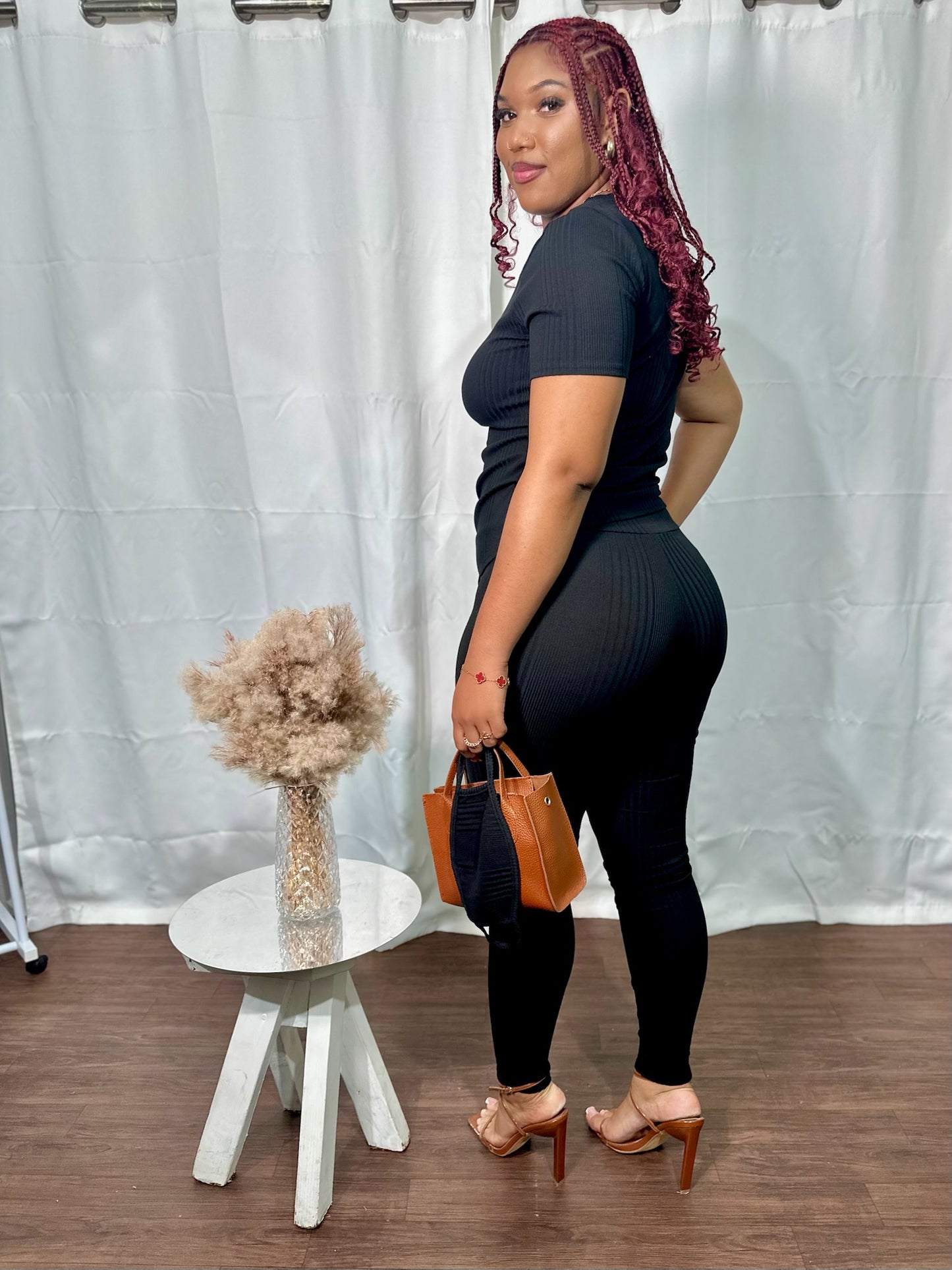 RIBBED 2PC SET W/ MASK