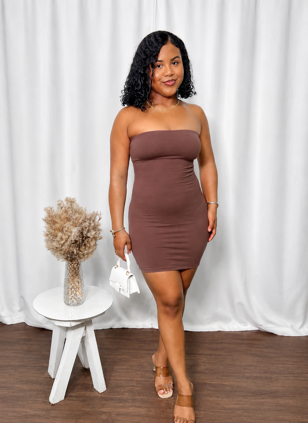 TEXTURED TUBE MINI DRESS
