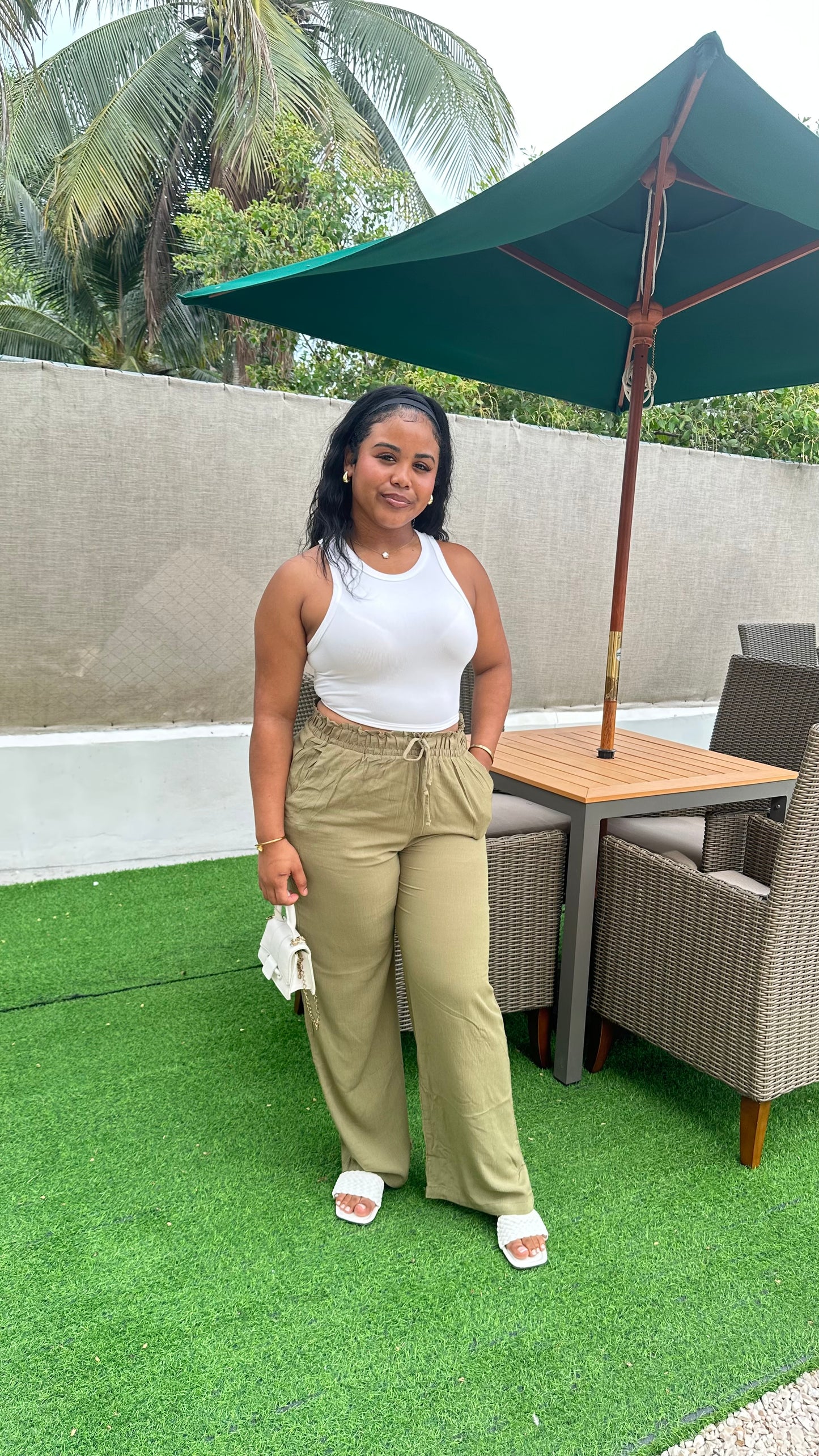 WIDE LEG PAPERBAG WAIST PANTS