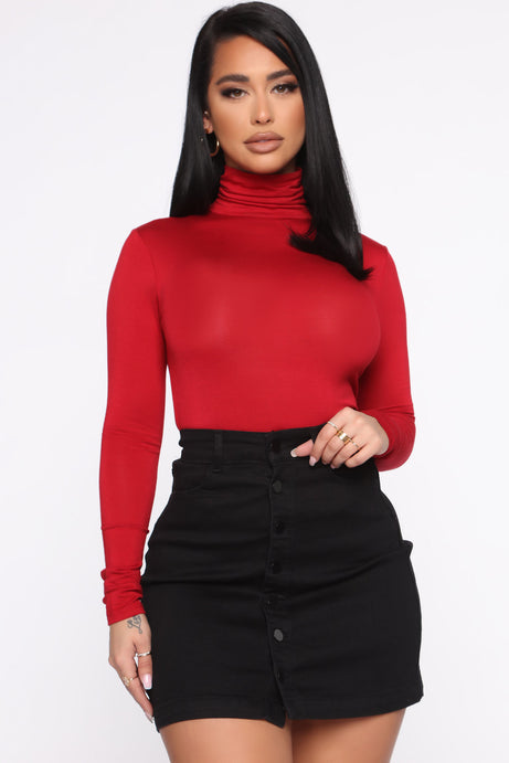 MOCK NECK LONG SLEEVE BLOUSE
