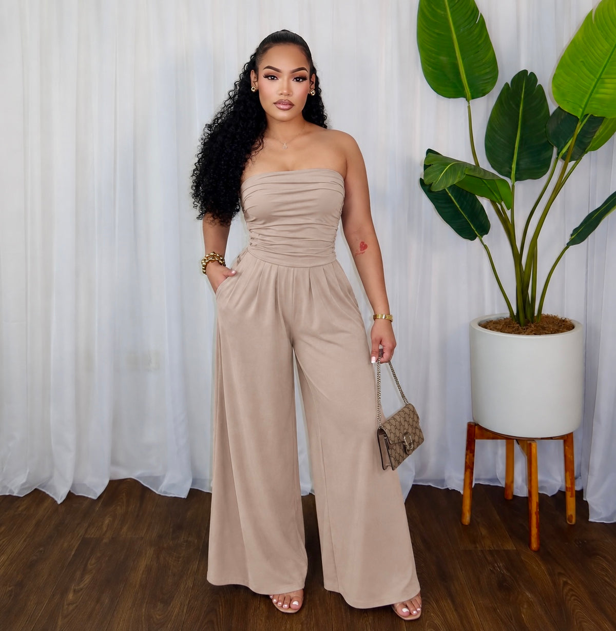 SOFT GLAM FLARE JUMPSUIT