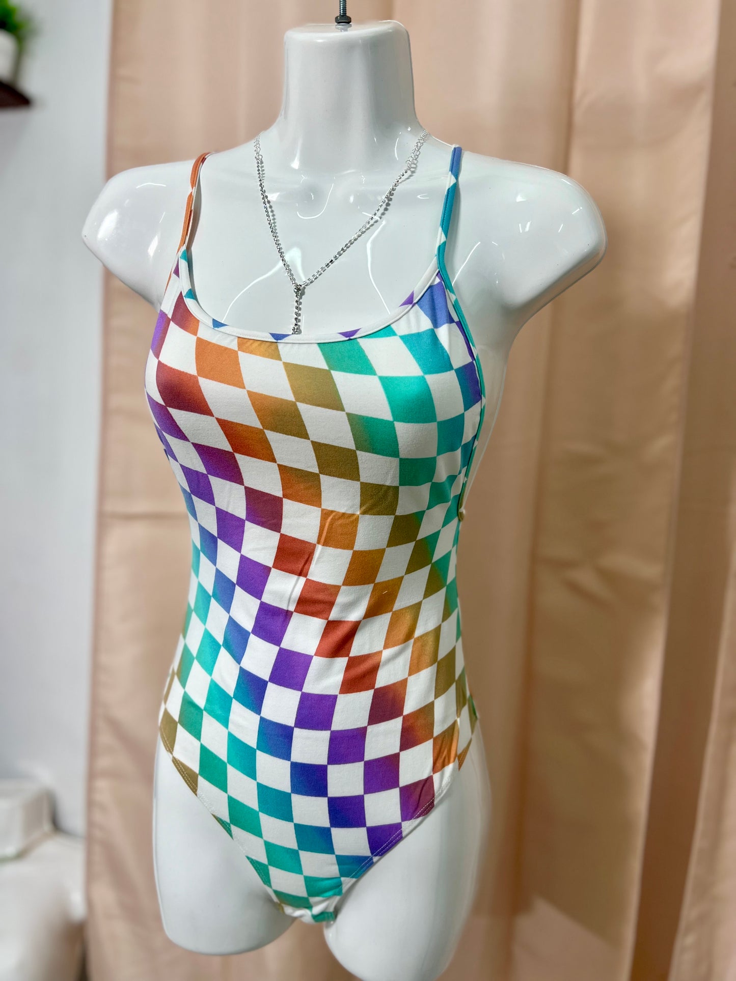 CHECKERED BODY-BLOUSE