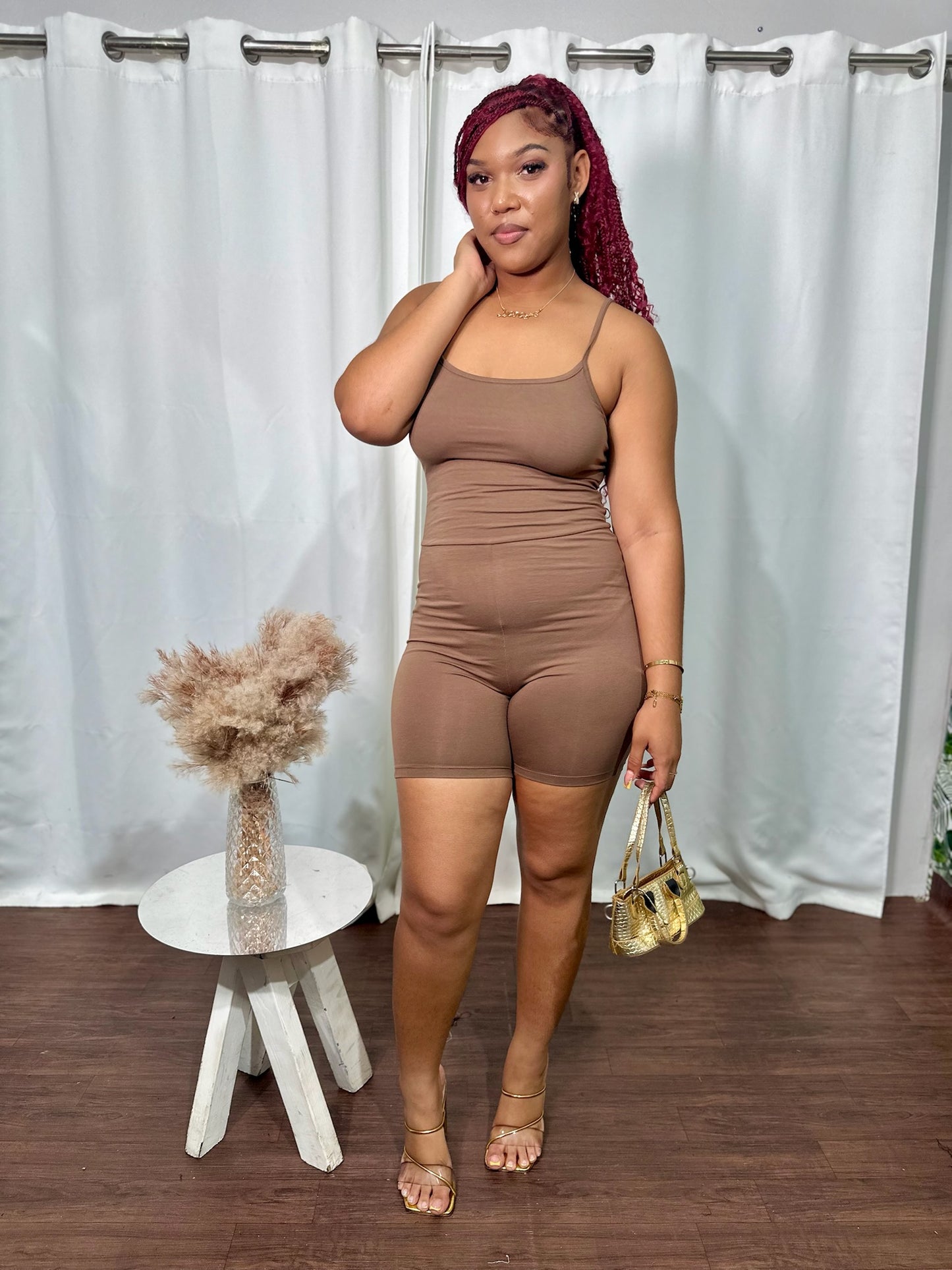 CAMI ADJUSTABLE STRAP MINI ROMPER