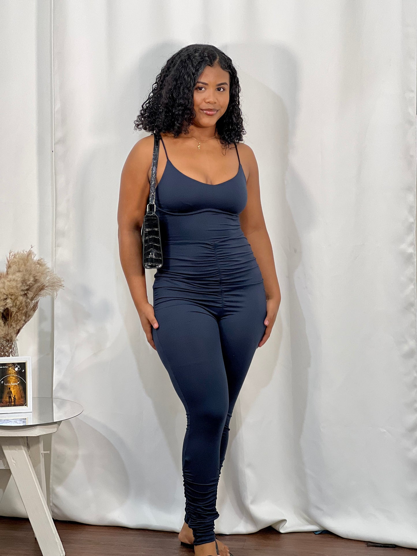 UNDER-BUST 2-PIECE JUMPSUIT W/ SHRUG