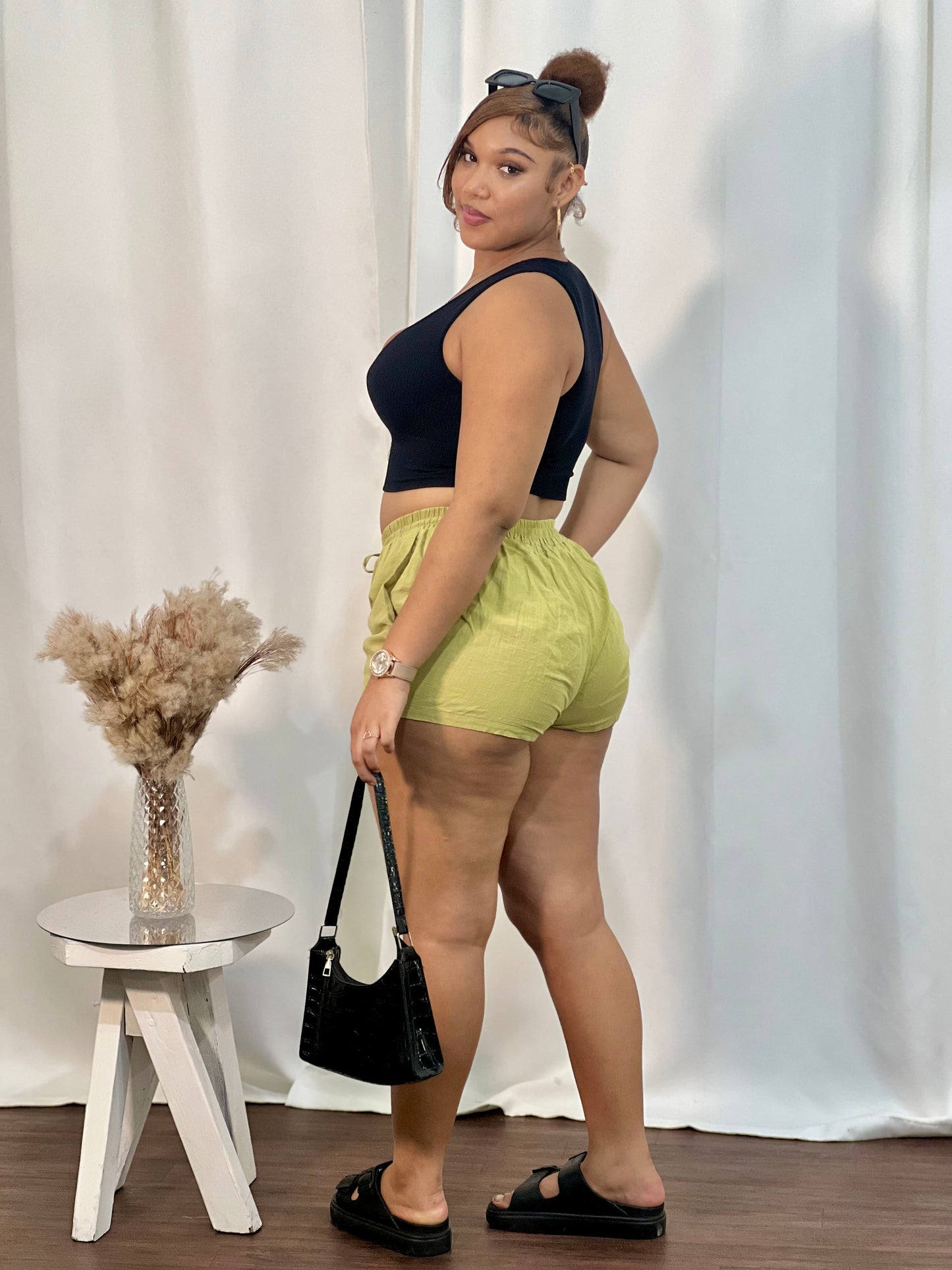 WALK IN THE PARK DRAWSTRING WAIST SHORTS