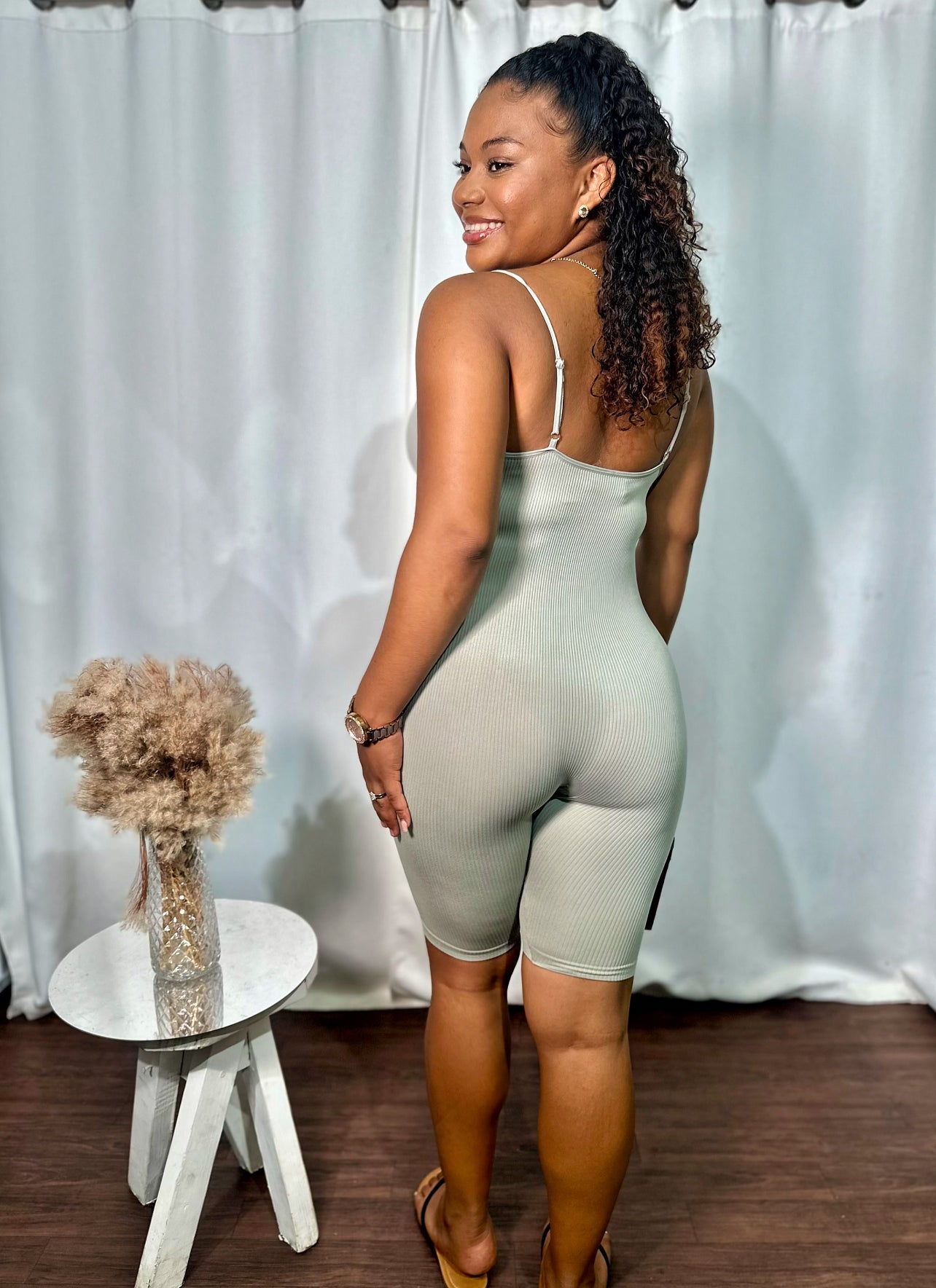 SPAGHETTI STRAP BIKER ROMPER