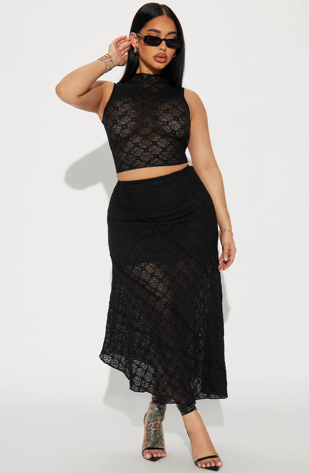 ALISSA LACE SKIRT SETB