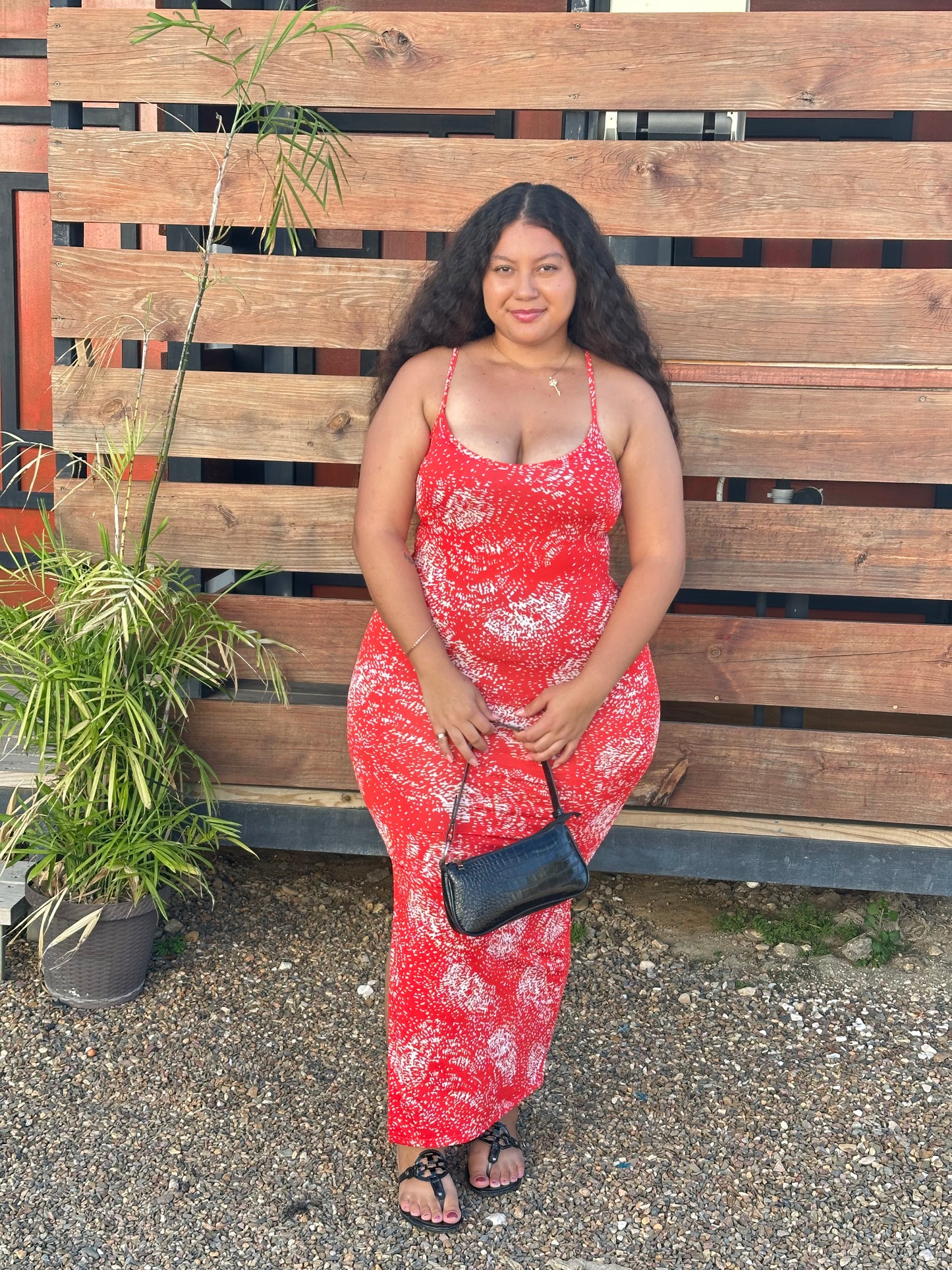 SPLASH MAXI DRESS W SLIT