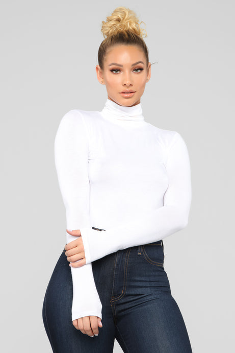 MOCK NECK LONG SLEEVE BLOUSE