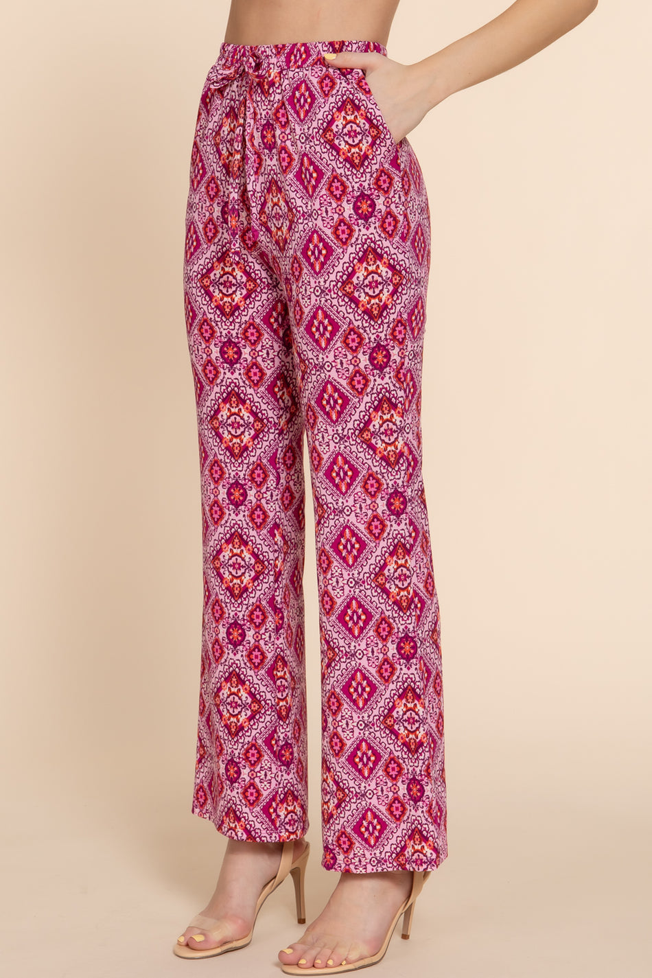 BLUSH FLARE DRAWSTRINGPANTS