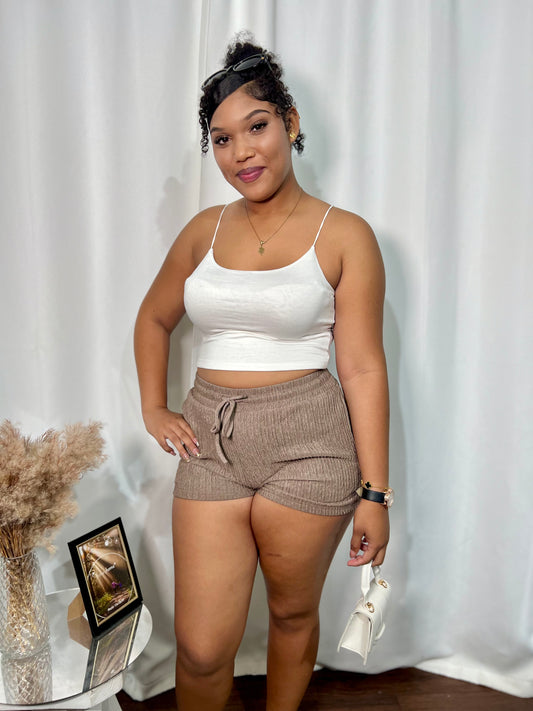 CRINKLED, DRAWSTRING POCKET SHORTS