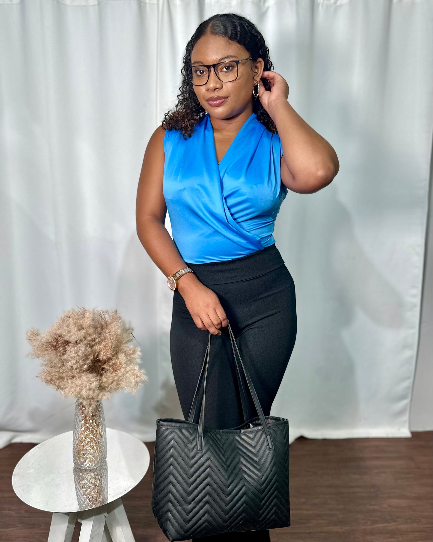 SILKY STRETCHY RUCHED BODY BLOUSE