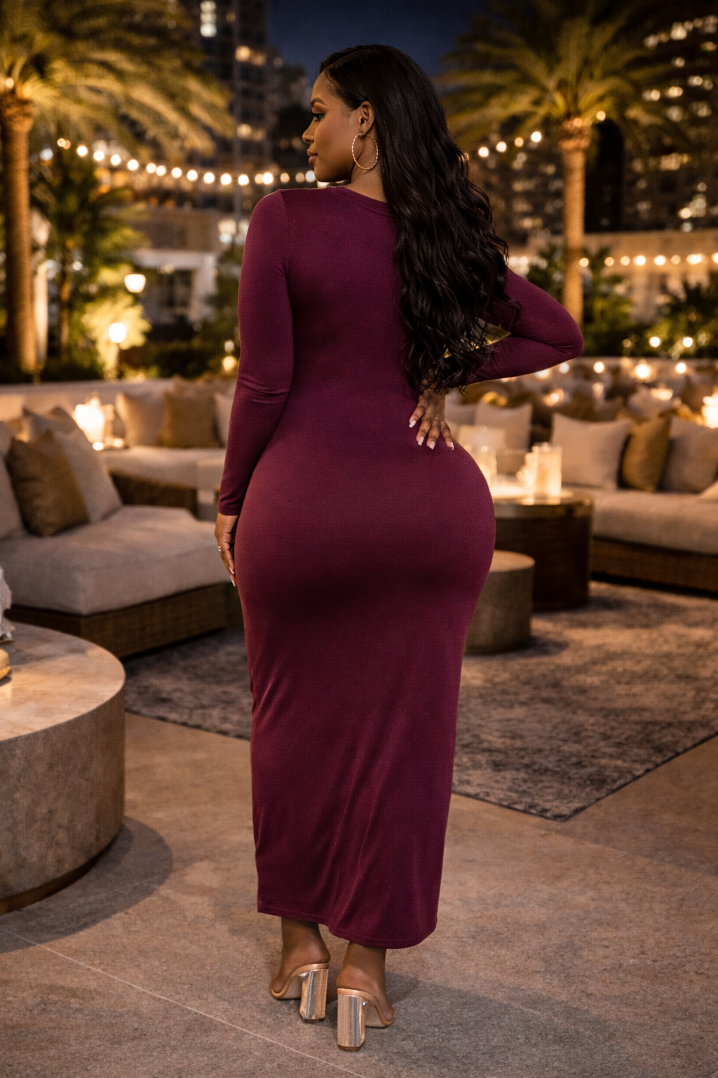SELENE CREW NECK MAXI DRESS