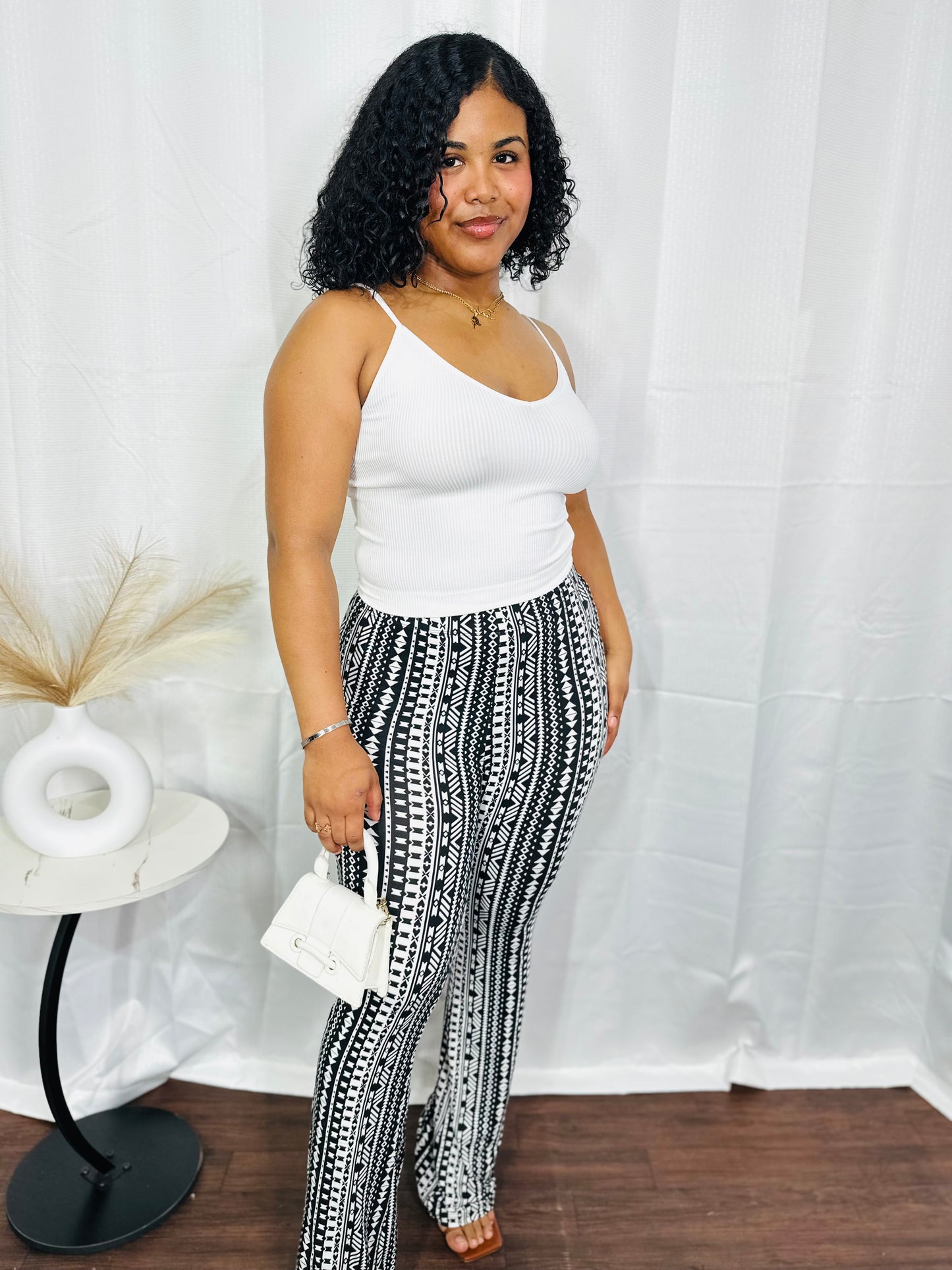 AZTEC PRINT FLARE PANTS