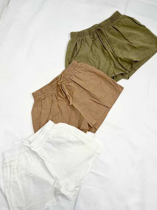 WALK IN THE PARK DRAWSTRING WAIST SHORTS