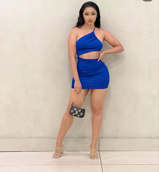 CUTOUT RIBBED MINI DRESS