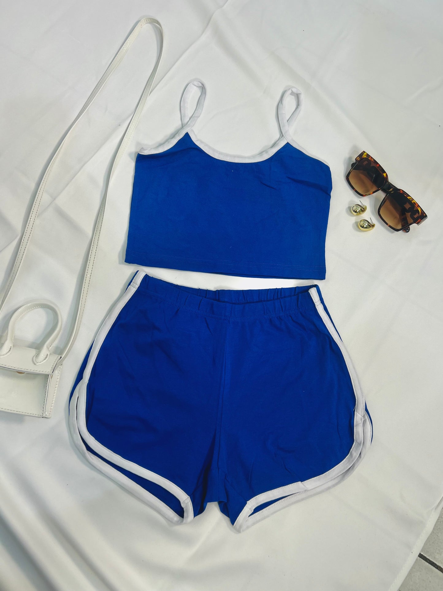 DOLPHIN CAMI CROP TOP SHORT SET