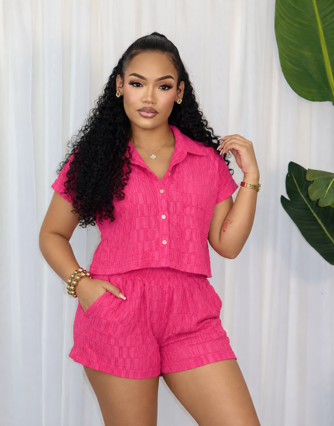 TEXTURED FRONT BUTTON SET