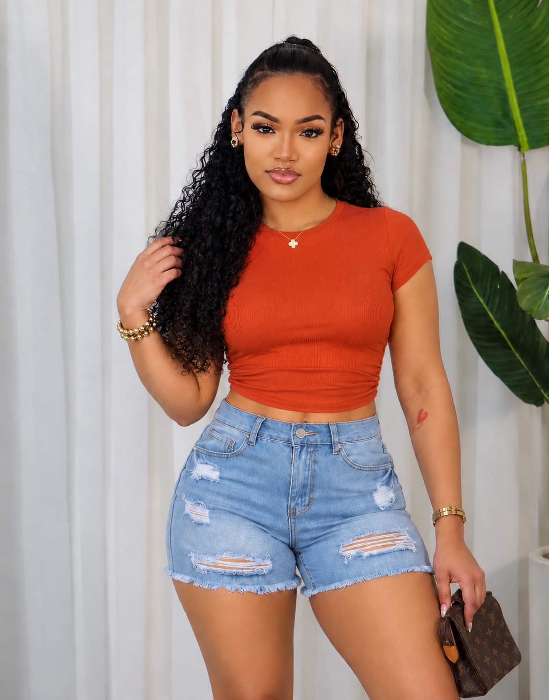 RIBBED OPEN BACK CROP TOP