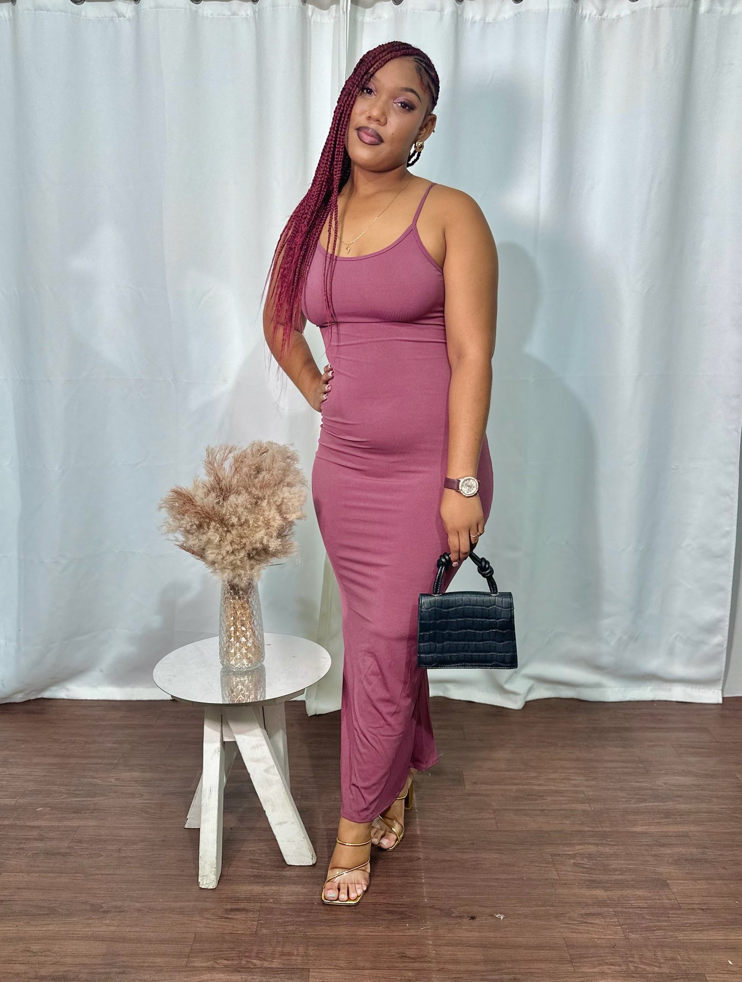 RIBBED MAXI DRESS