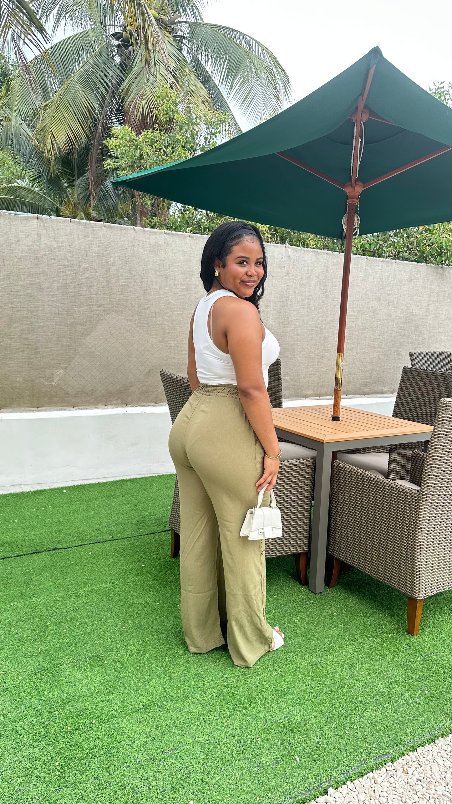 WIDE LEG PAPERBAG WAIST PANTS