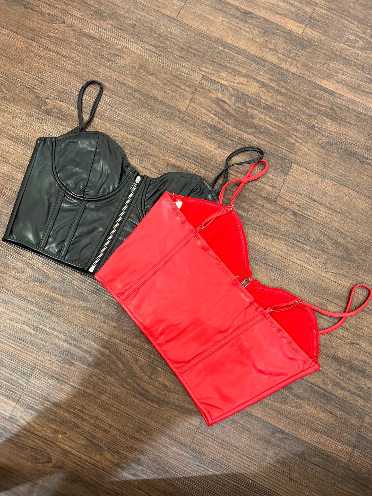 MARILYN MONROE LEATHER CORSET CROP TOP