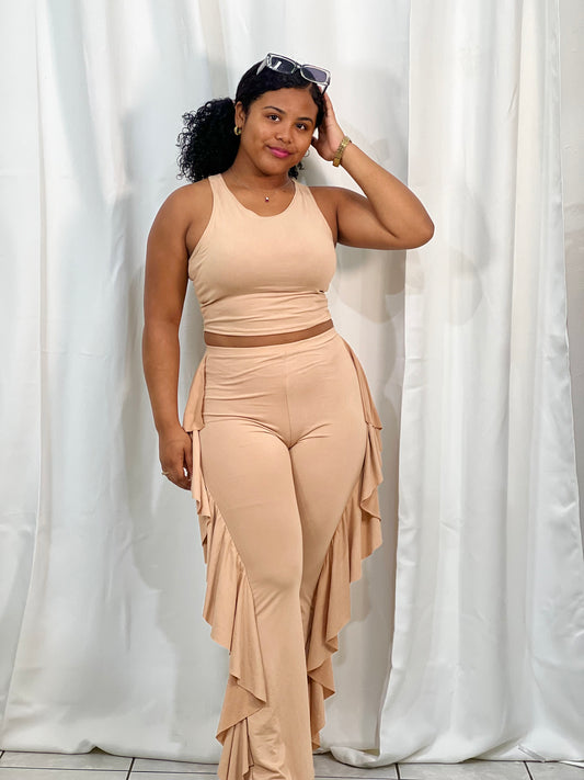 RUFFLE 2 PC LONG PANT SET