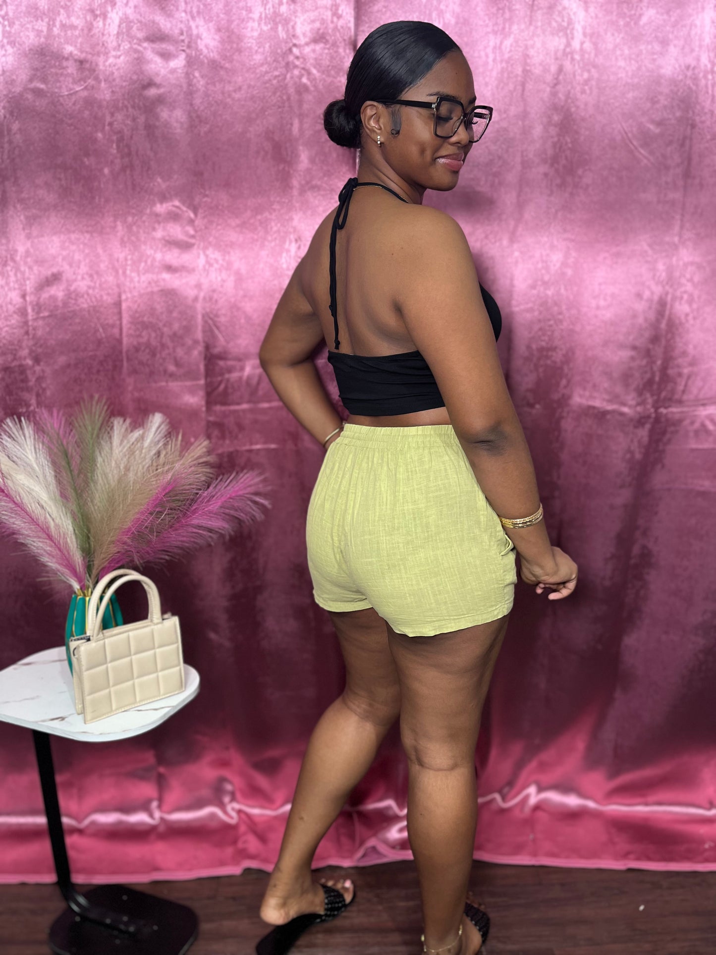 WALK IN THE PARK DRAWSTRING WAIST SHORTS
