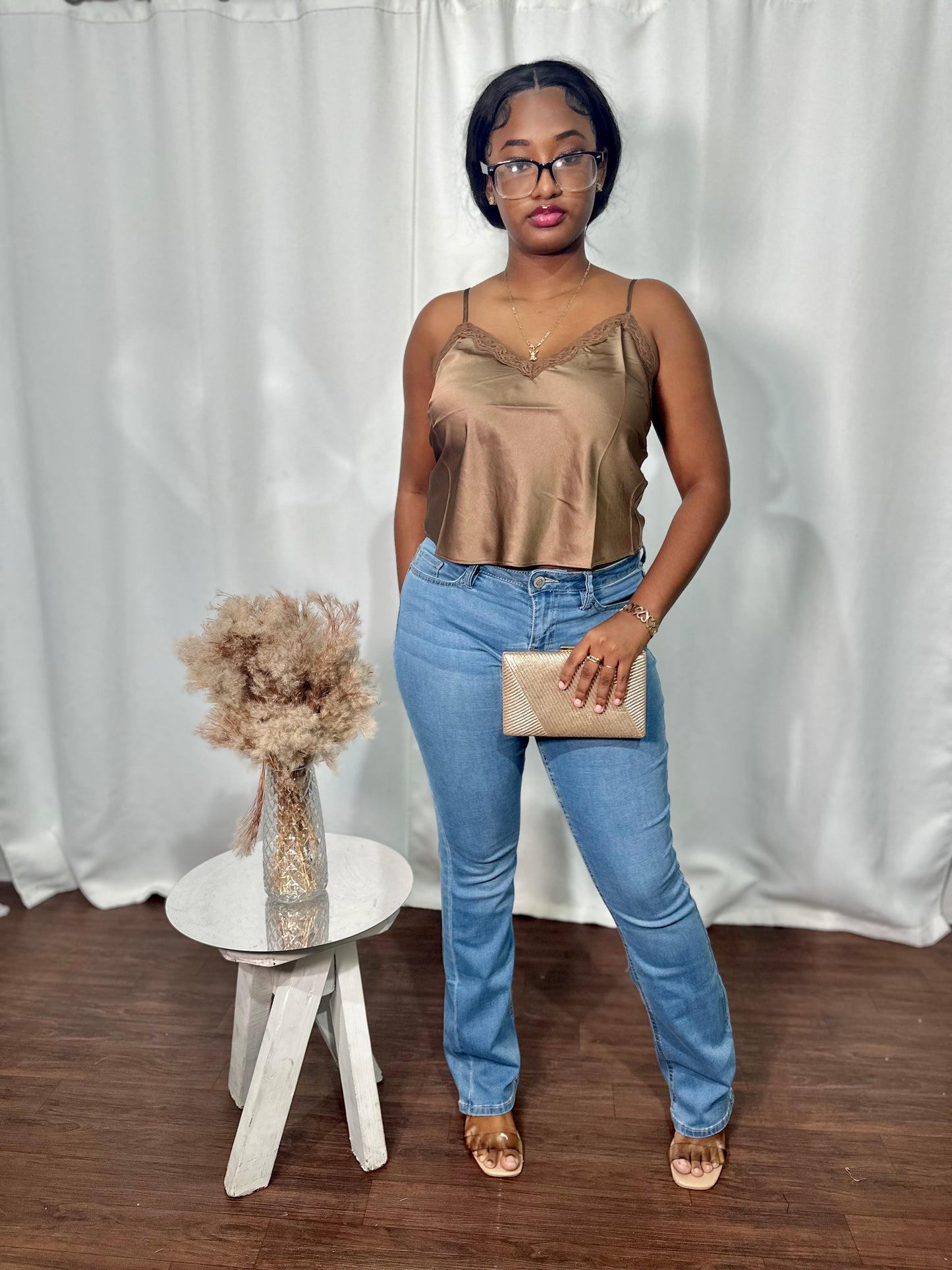 SATIN LACE CROPTOP