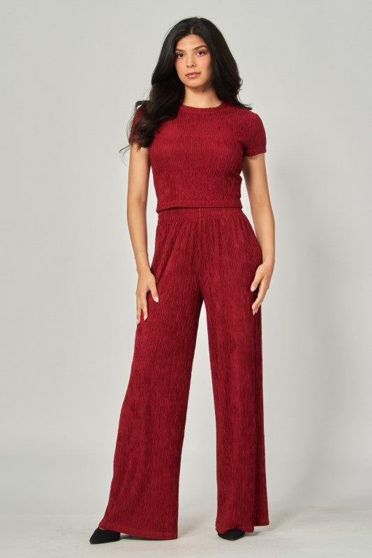 CRINKLED PANTS SET