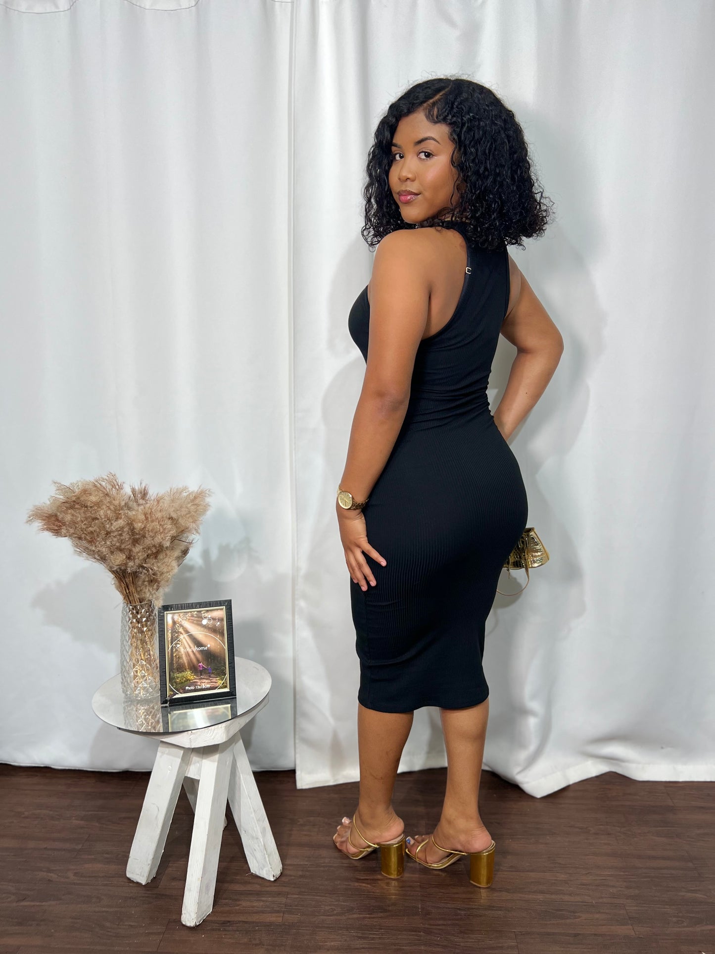 RACERBACK CREW NECK MIDI DRESS