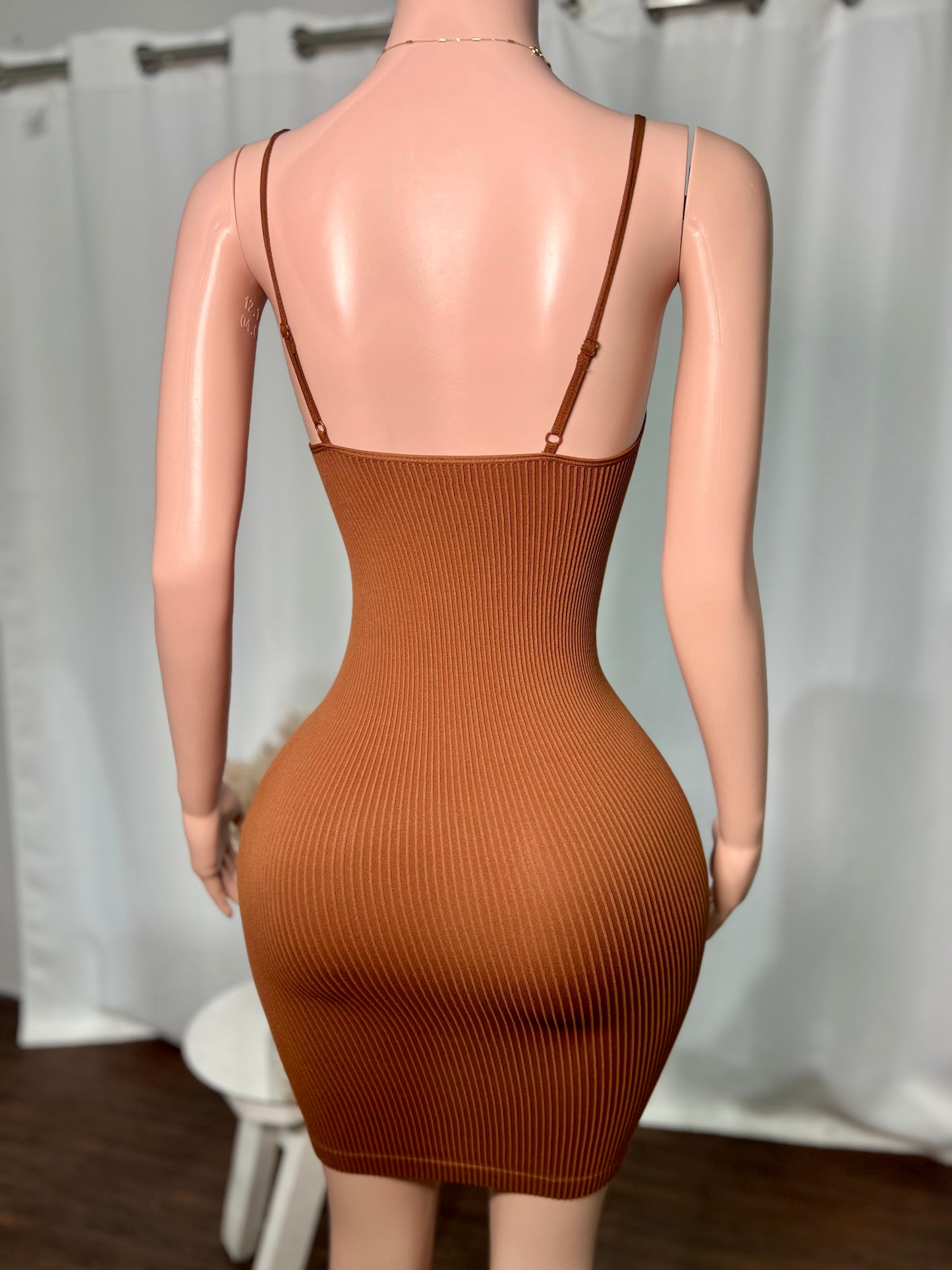 HEAVY RIBBED CAMI MINI DRESS